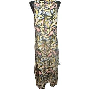 Garnet Hill Flax Linen Maxi Dress NWT Size 2 Sleeveless Side Slits Summer 2025